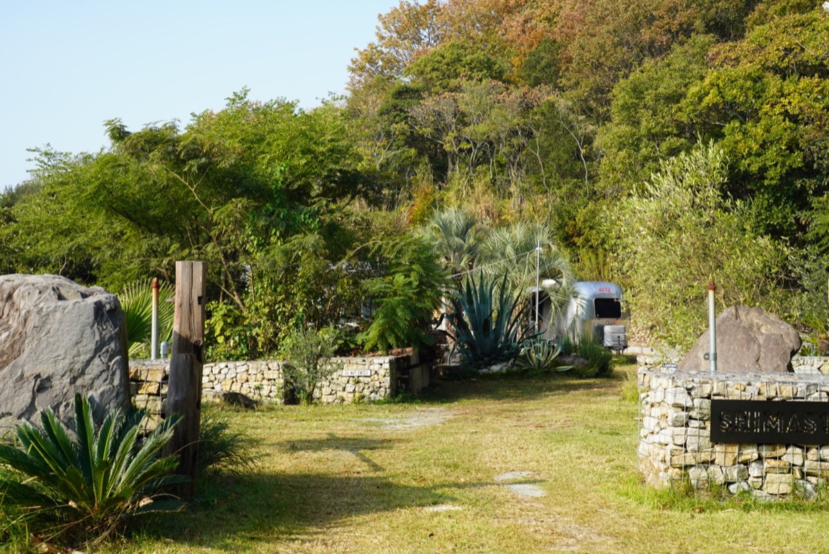植物に囲まれたSHIMASTREAMの入口
